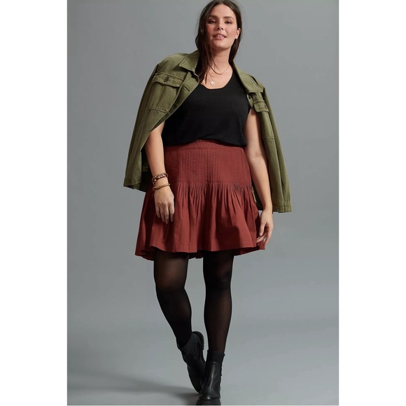 Anthropologie Eula Pintucked Mini Skirt NWT Size Large - Picture 5 of 16